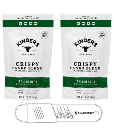 Kinders Crispy Panko Blend Italian Herb 2 Pack bundled with a Snack Scout Adjustable Measuring Spoon