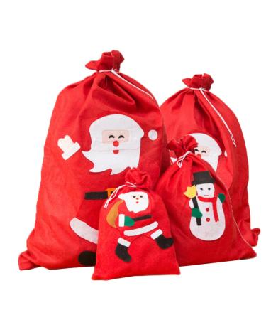 KOMBIUDA 4 1 Bags Medium Size Merry Christmas Sack Candy Bag for Christmas Oversized Child Handbag