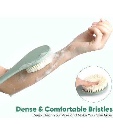 Long Handle Exfoliating Back Shower Brush - Dark Green Body Scrubber - Buy Online on SooperMarket.com