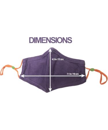 DSCOVER Kids Cloth Face Mask with Adjustable Ear Loops 5 Pack 100% Cotton Washable & Reusable Kids Face Masks Purple - Buy Online on SooperMarket.com