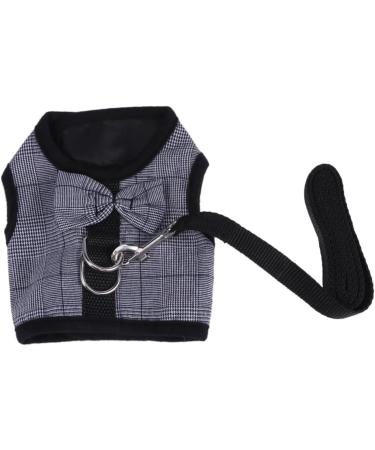 Minkissy 3pcs Bunny Vest Dress for Small Animals | Guinea Pig & Hedgehog Clothes | Soft Ferrope Harness & Lead Vest | Gray & Black - Buy Online on SooperMarket.com