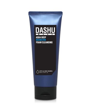 DASHU Mens Aqua Deep Seawater Foam Cleansing 5.07fl oz   Deep cleansing  facial cleansing foam  Daily face wash  For all skin types  Make-up remover