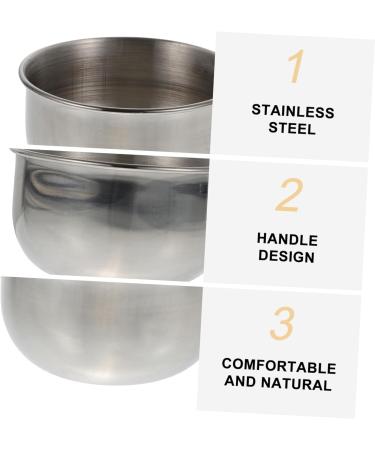Minkissy 3-Piece Shaving Set - Metal Razor Bowl & Wooden Shaving Cup - Rustproof Steel Gift for Men - Buy Online on SooperMarket.com
