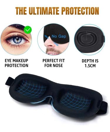 Samadhaan 3D Sleep Mask Deep Orbit - Ultra Light Weight & Comfortable Concave Molded Night Mask for Eyelash Extensions - Black - Buy Online on SooperMarket.com