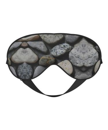SSIMOO Pebble Stone Pattern Soft Sleep Eye Mask Female Breathable Eye Patch Perfect for Travel and Relaxation Black