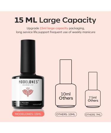 Modelones Jelly Gel Nail Polish 15ML Sheer Light Pink Translucent Sheer Nude Colors Neutral Skin Tone Gel Polish Soak off U V LED Cured at Home Salon DIY French Manicure Nails Art Jelly Nude Pink - Buy Online on SooperMarket.com
