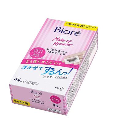 Kao Biore New 2018 Cleansing Oil Cotton Facial Sheets Moist Refill 44sheets (Green Tea Set)