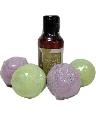 Bath Oil & Bath Bomb Gift Set Vanilla Coconut Chamomile Jasmin Scent Elysium Spa - Buy Online on SooperMarket.com