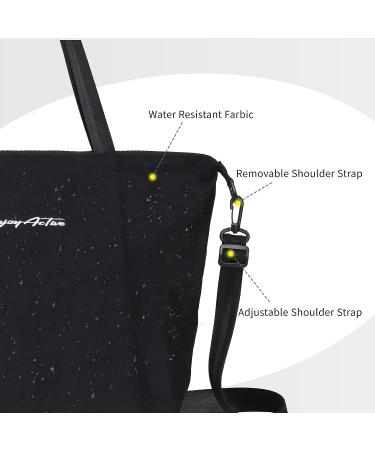 EnjoyActive Yoga Mat Bag | Waterproof Lightweight Multi Pocket Yoga Bag with Thick Mat Carrier | Women's 2-Way Carry Tote - Black - Buy Online on SooperMarket.com