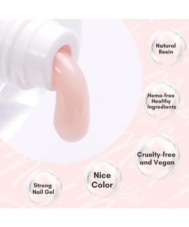 Makartt Poly Nail Gel 50ML Gel Builder for Nails Light Nude Pink Gel Nail Extension Nail Strengthener Hard Gel Color Gel Nail Art Design Multifunctional for Home DIY Salon -Peach - Buy Online on SooperMarket.com