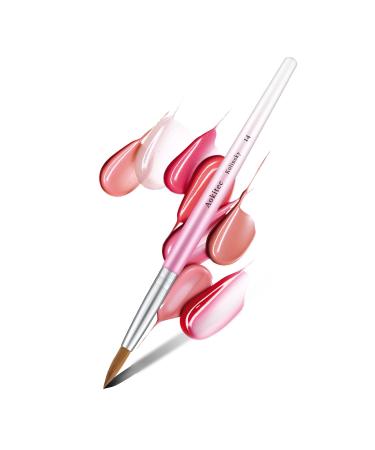 Acrylic brush for nails Aokitec Sable Kolinsky nail brush # 14 Suitable for the professional acrylic brush for nails wood nail art brush for acrylic use manicure tool 14 # pink