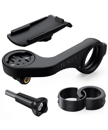 TUSITA Extended Front Bike Mount Compatible with Garmin Handheld Devices Edge GPS Computer Bicycle Handlebar 25.4mm 31.8mm