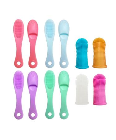 8pcs Pet Toothbrush Finger Dog Toothbrush Pet Two Finger Toothbrush Finger Brush for Dog Teeth Small Dog Toothbrush Silicone Wrap Two Finger Cat Toothbrush