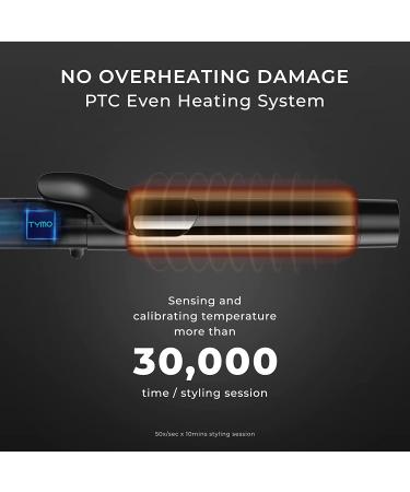 TYMO ROTA Automatic Curling Iron Wand 1.25 Inch - Ionic Rotating Hair Curler for Long Hair - Nano Titanium Barrel - 5 Adjustable Temps - Professional Hair Styling - Buy Online on SooperMarket.com