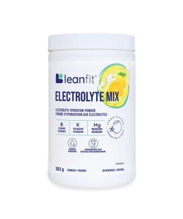 LEANFIT ELECTROLYTE MIX Citrus Lemon Electrolyte Hydration Powder Drink Mix Non GMO Vegan Gluten-Free 30 servings 381g tub