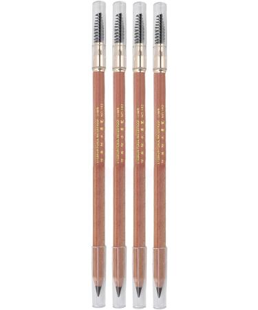 Eyebrow Pencil DoubleSided Waterproof 4 Pieces LongLasting Eyebrow Makeup Pencil Moderate Hardness Spiral Brush Head Beech Pen Handle for Daily Travel (Coffee) - Buy Online on SooperMarket.com