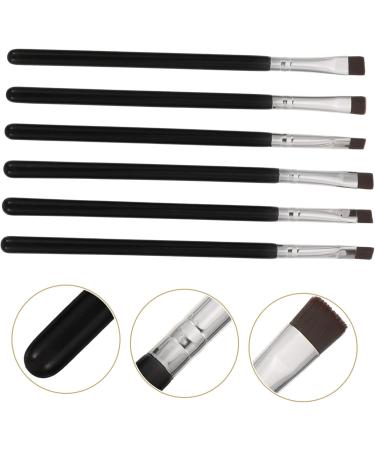 Baluue 12 Pcs Flat Eyebrow Brush Eyebrow Eyeliner Brush Eyeliner Makeup Brush Eye Brush Wooden Handle Black - Buy Online on SooperMarket.com
