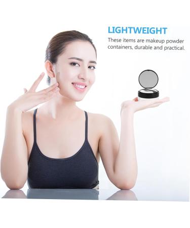 WOONEKY 2pcs Elastic Mesh Loose Powder Box Portable Powder Case Makeup Powder Case Mirror Brackets Abs Black - Buy Online on SooperMarket.com