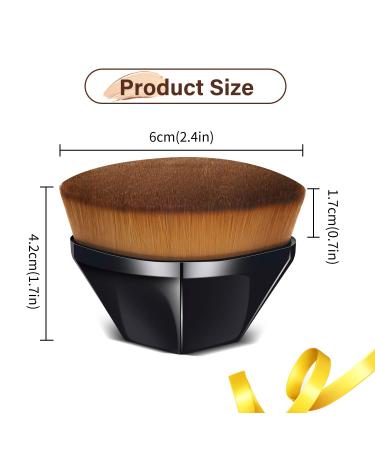 Flat Top Kabuki Foundation Makeup Brush for Blending Liquid and Powder Cosmetics (Black) - Buy Online on SooperMarket.com