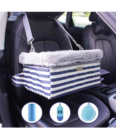 MARSLABO Dog Car Seats for Small Dogs, Upgrade Dog Booster Seat with Metal Frame Construction with Double-Layer Oxford, Perfect for Small Pets up to 20lbs XL-UP TO 20LBS Stripe
