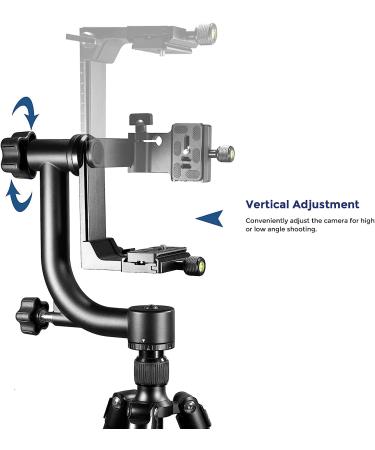 Neewer Professional Heavy Duty Metal Gimbal Tripod Head - 360 Degree Panoramic, 1/4'' Quick Release Plate, Bubble Level - for DSLR Cameras up to 30lbs - Buy Online on SooperMarket.com