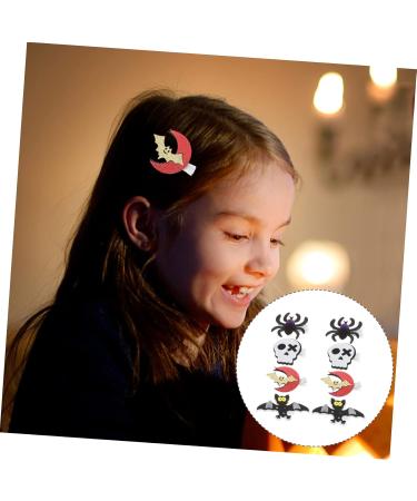 ABOOFAN 4 Pairs Halloween Hair Clips Spider Hairpin Bat Hair Clip Gothic Hair Accessories Goth Hair Clips Clips for Hair Ghost Spider Skull Hair Barrette Issue Card Felt Iron - Buy Online on SooperMarket.com