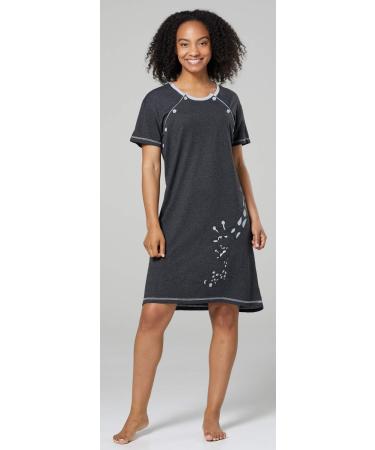 Happy Mama Maternity Nursing Nightdress Robe Set Giraffe Print 1165 - Grey & Graphite (Size 12-14) - Buy Online on SooperMarket.com