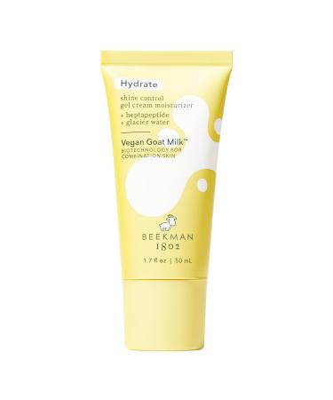 Beekman 1802 Shine Control Gel Cream Face Moisturizer - Non-Comedogenic - 1.7 fl oz - Controls Shine - With BioMilk 1% Heptapeptide & Glacier Water - Good for Sensitive Skin