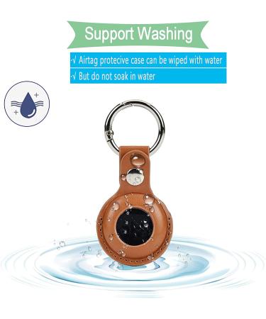BRRAAVEES AirTag Keychain Holder - Anti-Lost PU Leather Case (3 Pack) - Pet Tracking Compatible - Buy Online on SooperMarket.com