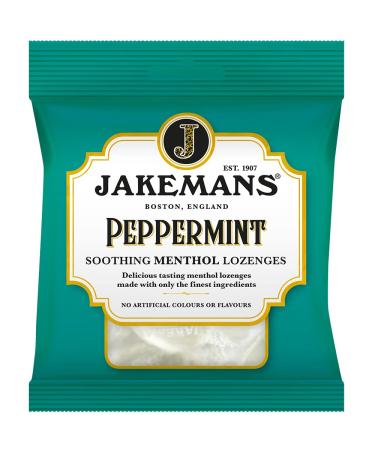 Jakemans Peppermint 73g - Pack of 12 - Soothing Menthol Sweets - Suitable For Vegetarians
