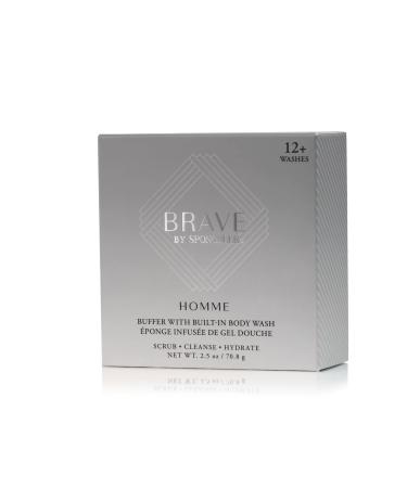 SPONGELL Men's Homme Collection Body Wash Infused Mini Buffer Brave - Silver