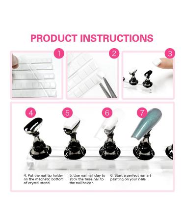 NOVAL DIY Press on Nail Making Kit - 500PCS Full Cover Coffin Nail Tips with Magnetic Holder, Glue, Cutter Clipper & Adhesive Putty - Nail Art Set - Buy Online on SooperMarket.com