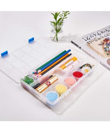 Benecreat 4 Pack Large Transparent Plastic Storage Box with Adjustable Dividers - 18 Grids for Jewelry Beads, Tools, and Craft Accessories - 9.4x5.7x1.18 Inch - Buy Online on SooperMarket.com
