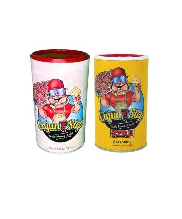 Cajun Two Step - StaleKracker - Variety Bundle - 1 each of Original Seasoning 8oz and Fire Seasoning 8 oz