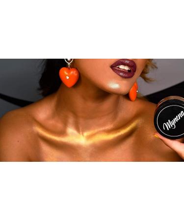 Mynena Yellow Gold Highlighter Powder for Face and Body Vegan, Paraben-Free, Cruelty-Free - Buy Online on SooperMarket.com