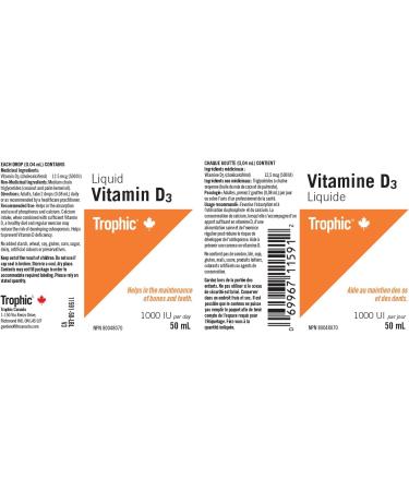 Trophic Vitamin D3 (Liquid) 50ml - Buy Online on SooperMarket.com