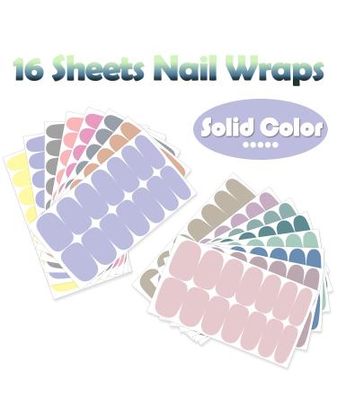 SILPECWEE Light Colour Nail Polish Strips for Women - 16 Sheets with Nail File | Self Adhesive Gel Nail Wraps Sticker and Accessories - Buy Online on SooperMarket.com