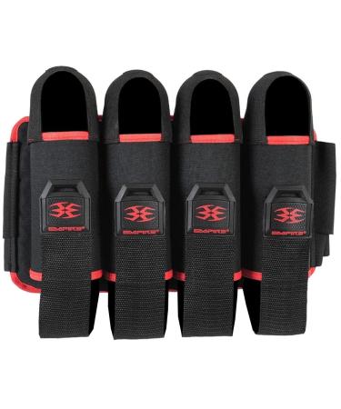 Empire Omega Paintball 4 Pod Harness Hook & Loop Strap Pack Black w/Red, Black / Red