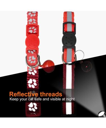 Tagme Cat Collar 2 Pack - Custom Name & Phone Number Safety Clasp & Bell Standard Size 18-31cm Red - International Shipping Available - Buy Online on SooperMarket.com