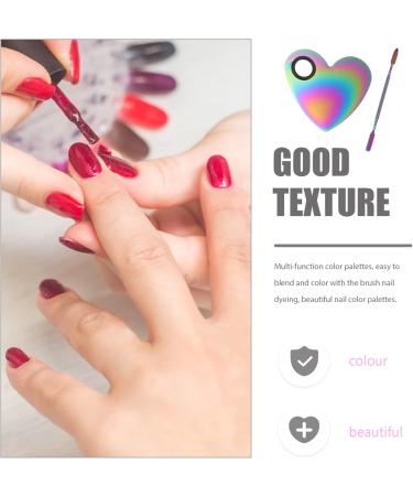 Buy KALLORY Heart-Shaped Stainless Steel Mixing Palette & Spatula Tool for Nail Art | Perfect for Salon & Home - International Shipping Available - Buy Online on SooperMarket.com