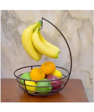 Kitchen Countertop Fruit Rack Fruit Basket Fruit Basket Bowl Wire Fruit Basket with Banana Hanger Fruit Bowl for Kitchen Countertop Storage Banana Holder with Fruit Storage Fruit Trays (Color : A)