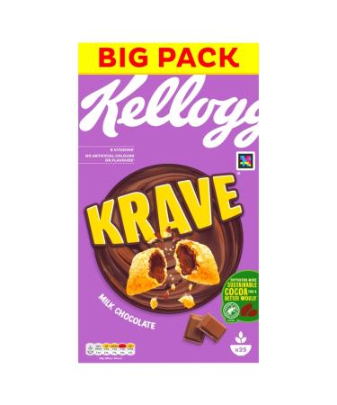 Kellogg's Krave Milk Chocolate Breakfast Cereal 750g