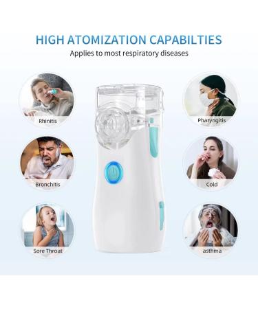 Portable Handheld Mesh Nebulizer Machine for Adults & Kids - Adjustable Mist, Ideal for Lung Problems - Travel & Home Use - Beige - Buy Online on SooperMarket.com