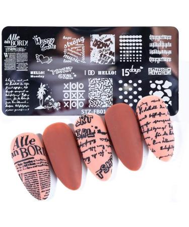 Mwoot 6Pcs Nail Art Stamping Plate Set - Starry Sky, Unicorn, Cat, Love, Leaves, Lace Theme - Buy Online on SooperMarket.com
