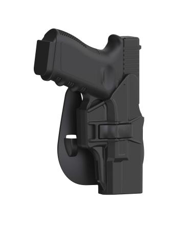 G19 Holster, OWB Paddle Holster for Glock 19 19X 44 45 Gen 1 2 3 4 5, Glock 23 32 Gen 1 2 3 4, Outside Waistband Adjustable Cant Holster, Open Carry Gun Holster, Fast Release - Right Handed OWB Glock 19 Holster-Standard Ve