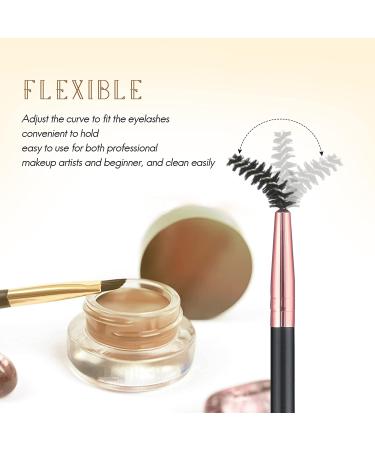 Premium Eyebrow Brush Set - 3 Spoolie & Angled Brushes for Powders, Waxes & Gels - Black - Buy Online on SooperMarket.com