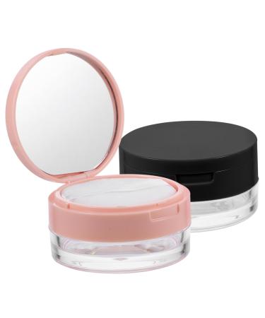 PLAFOPE 2pcs Portable Powder Box Makeup Sponge Holder Makeup Foundation Empty Foundation Compact Kit Plastic