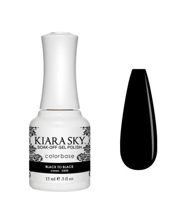 KIARA SKY Soak Off Gel Nail Polish 0.5 fl oz BLACK TO BLACK (G435)