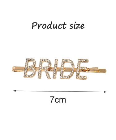 Bride Hair Clips - 2 Pcs Gold & Silver Rhinestone Letter Bobby Pins - Buy Online on SooperMarket.com