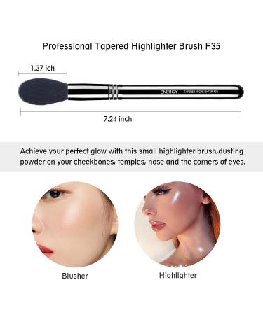 ENERGY Tapered Highlighter Brush F35 | Vegan Makeup Tool for Cheekbone Highlighting, Bronzer, Blush, Contour | Ideal for Cream, Powder, Mineral Cosmetics | Blending Contouring Face Brush - Buy Online on SooperMarket.com